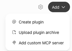The Add menu in ChatGPT Plugins